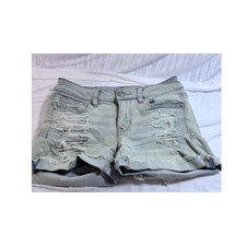 American Eagle Next Level Stretch Distressed Denim Shorts Light Wash Womens 2