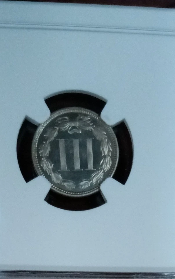 1873 3CN Three Cents, NGC PF-64, a brilliant, high choice 19th Century proof - Image 4 of 4