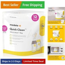 Quick Clean Microwave Sterilizer Bags for Bottles and Breast Pump Parts, Reus...