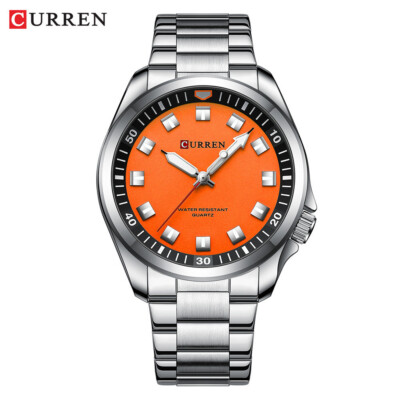CURREN Men Quartz Watch Stainless Steel Luminous Wristwatch Business Males Watch