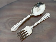 Vintage WM Rogers IS Infant Children  s Spoon  Fork Silverware Set 4" Like Fish