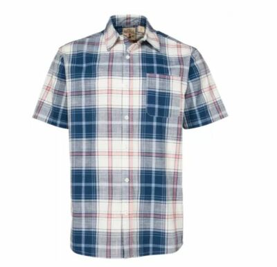 NEW RedHead Men's Yarn-Dyed Crosshatch Plaid Short-Sleeve Shirt Size Large