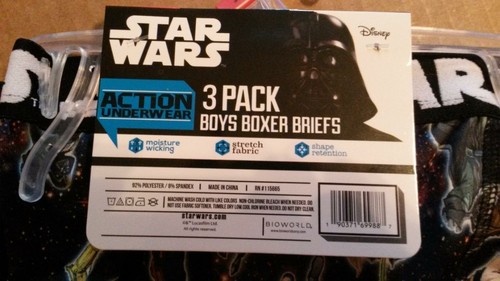 3-Pack Star Wars Boys Poly Boxer Brief Action Underwear SMALL 6 B417 - Picture 4 of 4