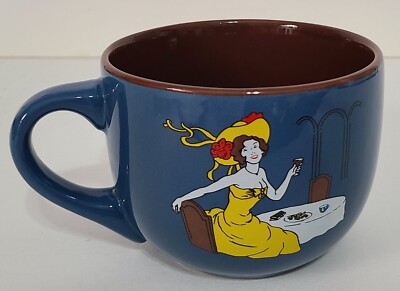 Cafe Boheme Large Coffee Tea Latte Mug Cup Blue Creme Liqueur 14 oz.