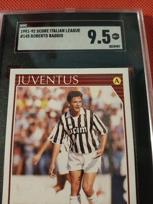 1991 ROBERTO BAGGIO SCORE SOCCER CARD #145 ITALY JUVENTUS GRADED