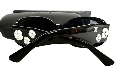 Chanel Camellia Black Sunglasses Vintage, authentic with serial