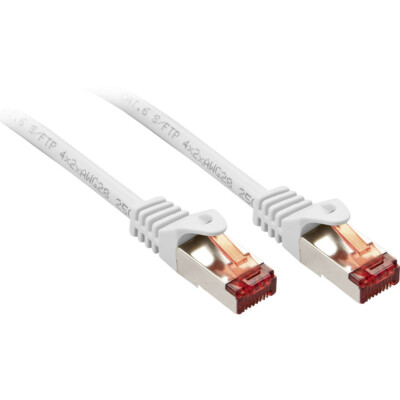 LINDY 47381 RJ45 Netzwerkkabel, Patchkabel CAT 6 S/FTP 0.50 m Weiß  1 St.