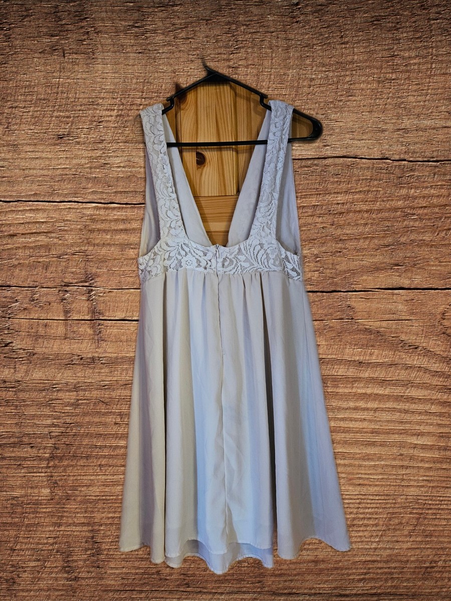 Dress With lace top large Ivory Color Sleeveless | eBay
