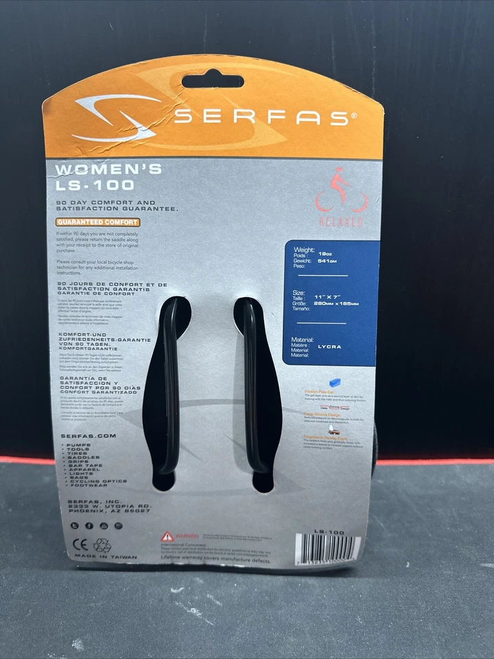 Serfas Feminino LS-100 Gel Reativo Selim/Assento de Bicicleta, Capa de Lycra, Conforto NOVO - Imagem 2 de 2