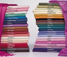 SOLID PASHMINA SHAWL 100 CASHMERE LARGE 125 x 250 cm THROW PLAIN : 400 COLORS