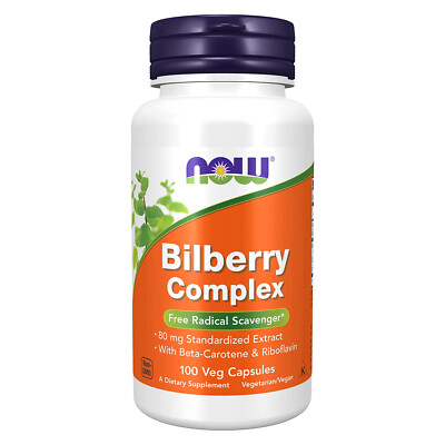 NOW FOODS Bilberry Complex 100 Veg Capsules