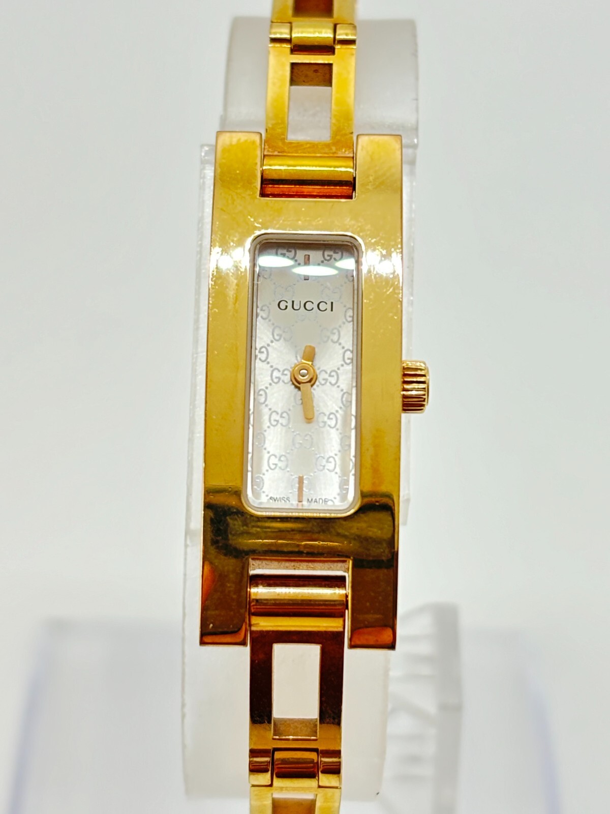 [Exc+5] Gucci 3900L Silver Gold Qz Women's Watch Vintage Used Working F/S