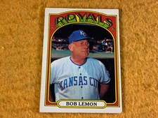 Y8-35 BASEBALL CARD - BOB LEMON - KANSAS CITY ROYALS - 1972 TOPPS - CARD #449