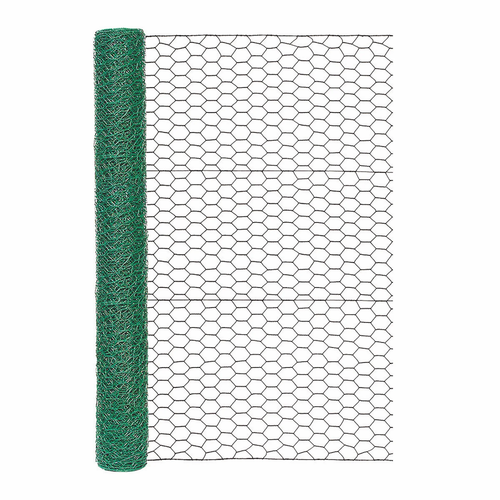 GARDEN CHICKEN WIRE FENCING 3 x 25 Ft Vinyl Coated Metal 1 Inch Protective Mesh