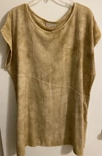 CottonWays Beige Tie-Dyed Lagenlook Gauze Tunic Top - Size 3 Excellent Condition