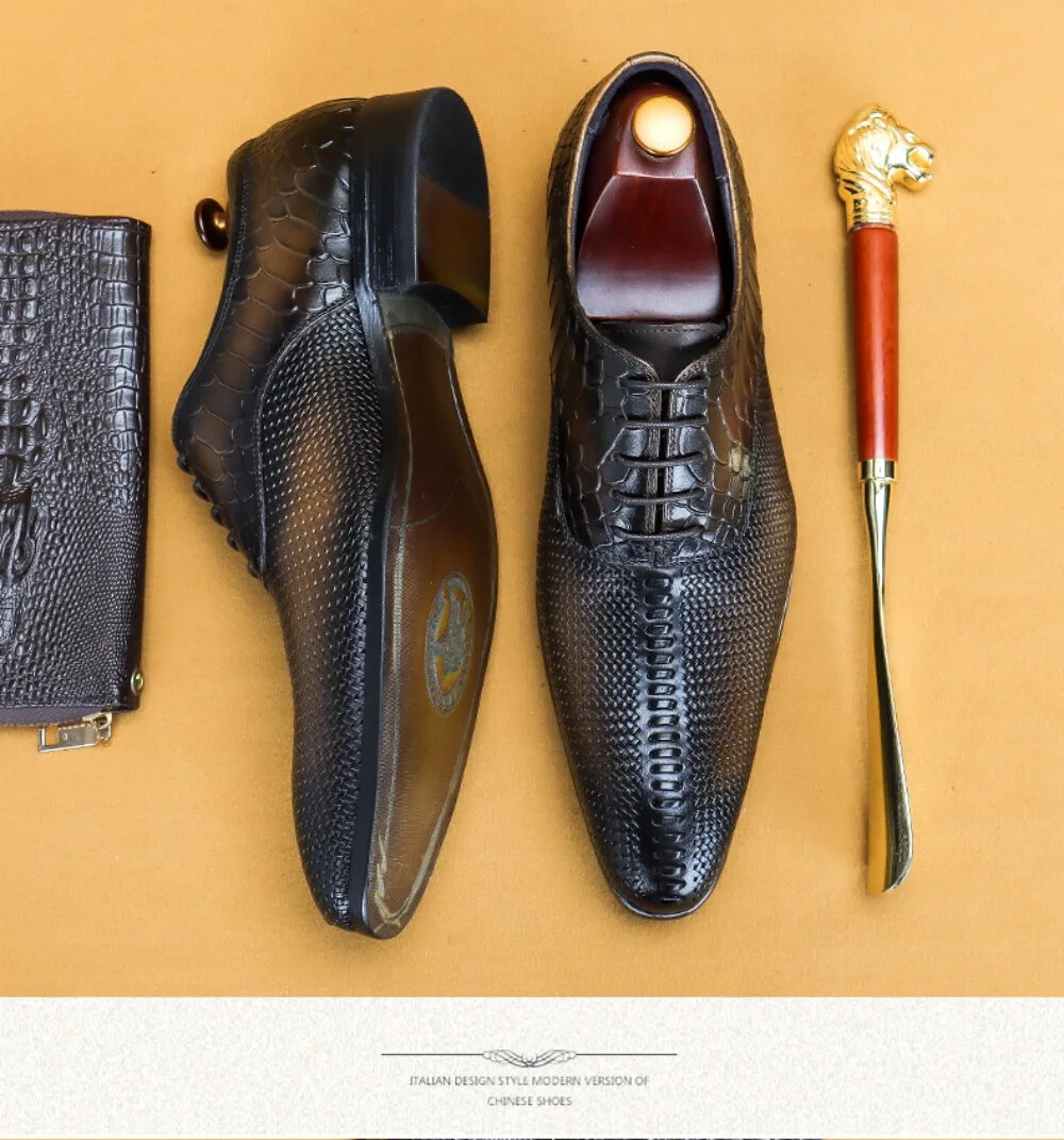 SAOLA Oxford uomo vera pelle a punta scarpe classiche ufficio business scarpe formali