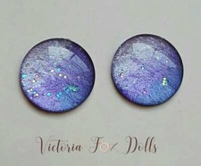 Blythe Doll Eyechips Metallic Purple Glitter Furby Eye Chips 14mm Ooak Blythe