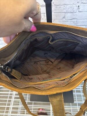 新品 STUDS COWBOY BAG Montana West Concealed Hobo Handbag Brown Stud Leather Tassel