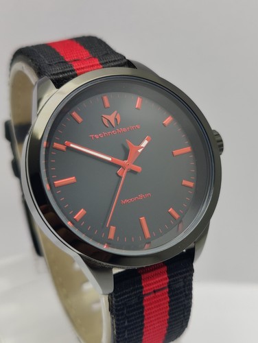Technomarine TM-117008 MoonSun 5 ATM Quartz Black Men's Watch - Picture 7 of 16