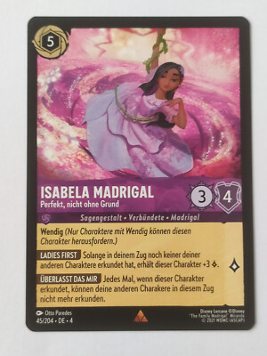 Lorcana Isabela Madrigal - Perfekt, nicht ohne Grund 45/204 4URS Rare Selten