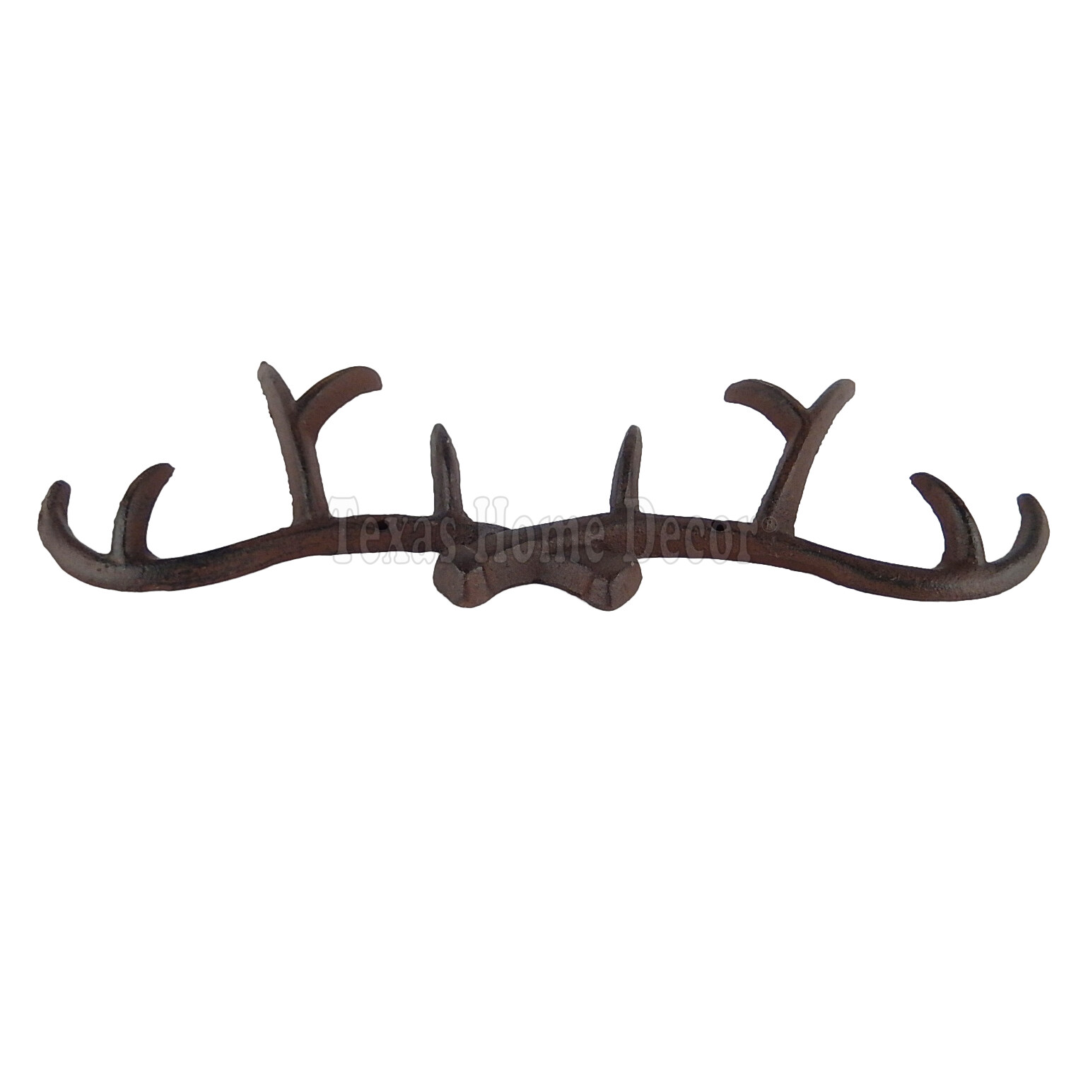 Deer Antler Coat Rack Key Hooks Hat Towel Cast Iron Wall Mount Cabin