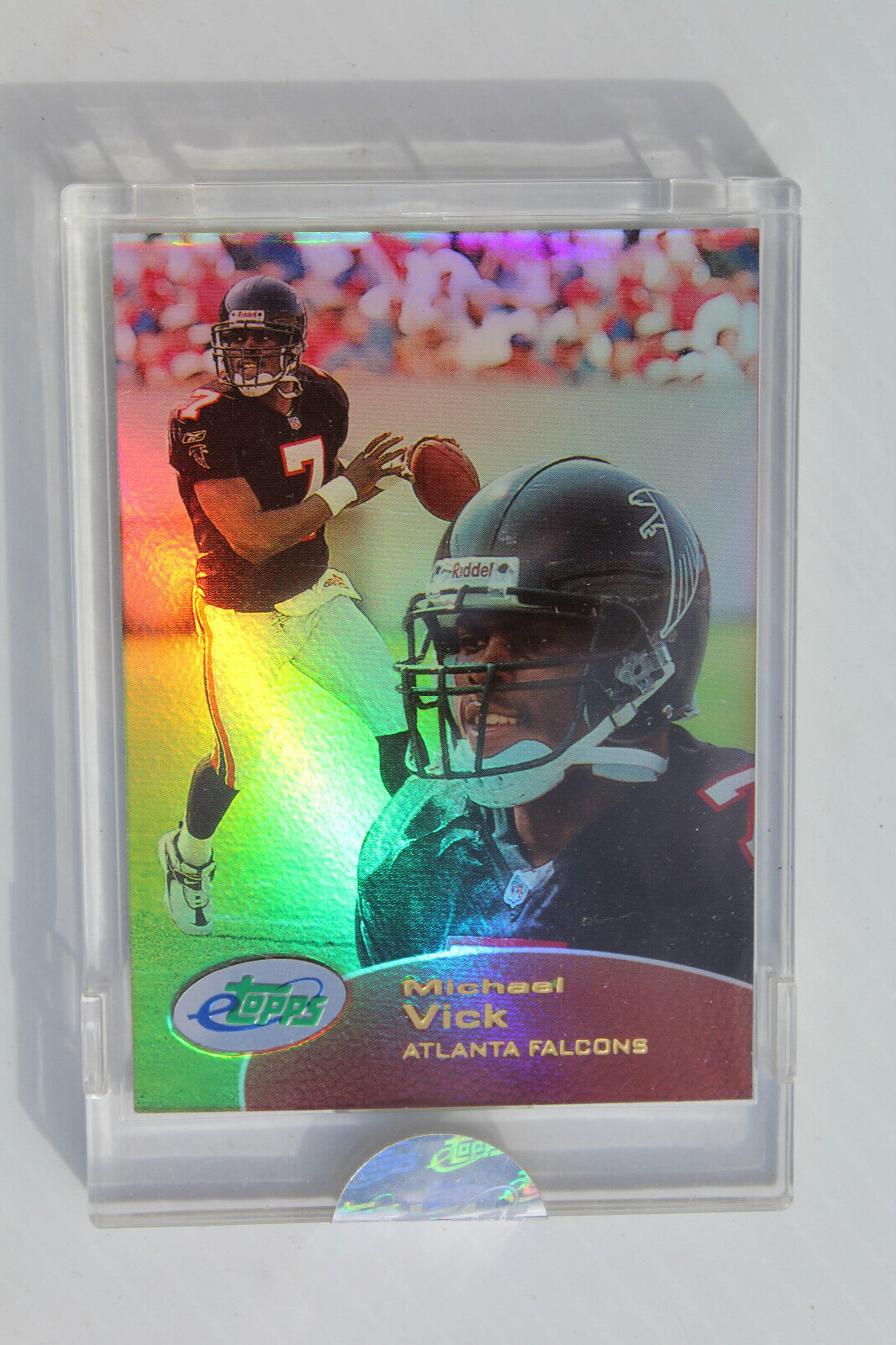 2001 MICHAEL VICK e-TOPPS #240 RC ENCASED SEALED NMT+ VA TECH-FALCONS-W/ 3 RC'S