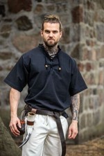 Mittelalter Wikinger LARP Kurzarm-hemd Hemd braun grün natur rot schwarz weiß