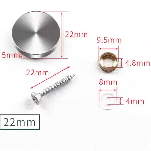 Mirror Screw 16mm-40mm Stainless Steel Electroplated Screws Cover Cap Decorative - Picture 7 of 34