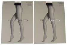 Vince Camuto Control Top Pantyhose Enhanced Toe Hosiery Lot 2 Size C/D Black