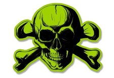 Skull Green Car Vinyl Sticker - SELECT SIZE
