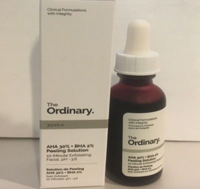 The Ordinary - AHA 30% + BHA 2% Peeling Solution - NIB Authentic 1oz/30ml