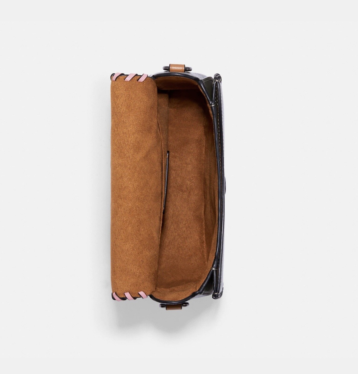 georgie saddle bag in colorblock with whipstitch