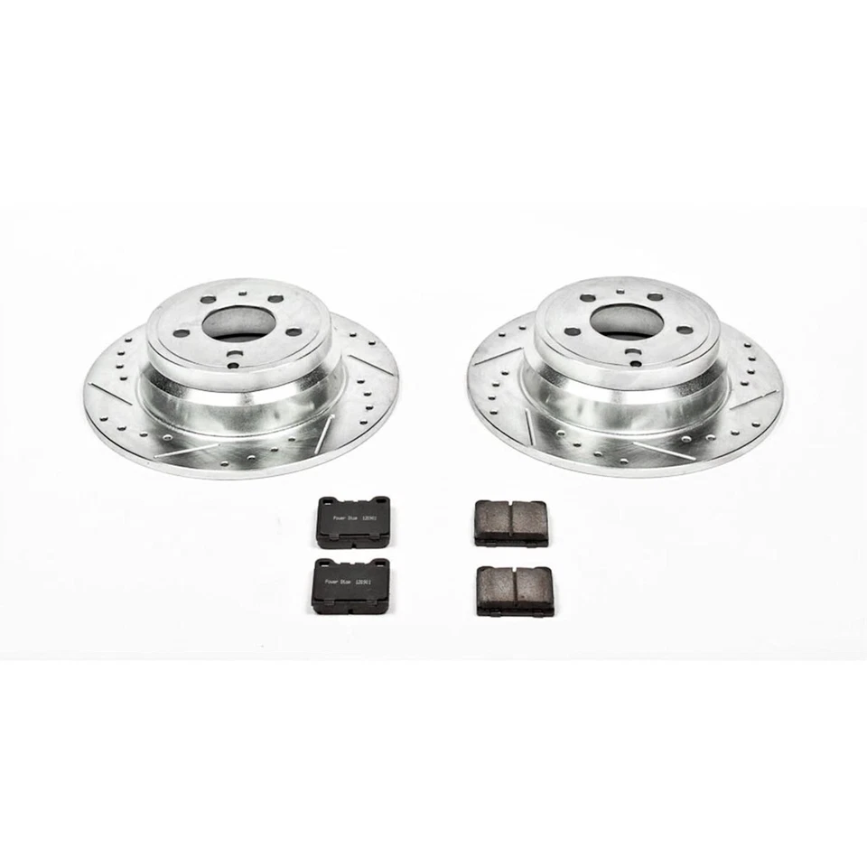 K3145 Powerstop Juego de pastillas y discos de freno traseros de 2 ruedas para Volvo C70 S70 V70 Foto 3 de 3
