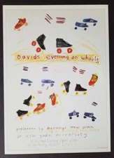David Hockney "David's Evening on Wheels" Poster Print offset Litho 1987