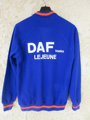 Maillot Cycliste Vintage DAF Trucks LEJEUNE – Taille M – Bleu – Manches Longues