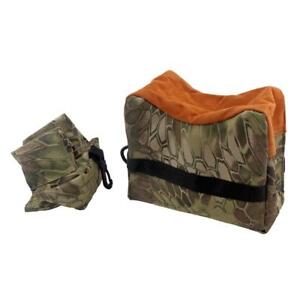 Canvas and Genuine Leather Shooting Bench Front and Rear Gun Rest Bag Unfilled