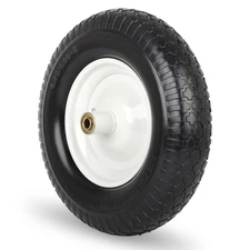 4.80/4.00-8" Flat-Free Tire and Wheel 16" Solid Wheelbarrow Tire, 6" Centered...