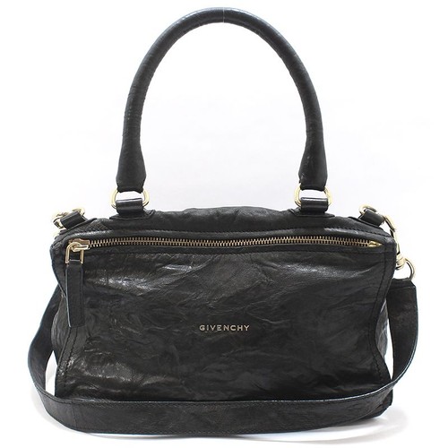 Givenchy Black Wrinkled Gold Plated Pandora Medium Shoulder Bag 153370187