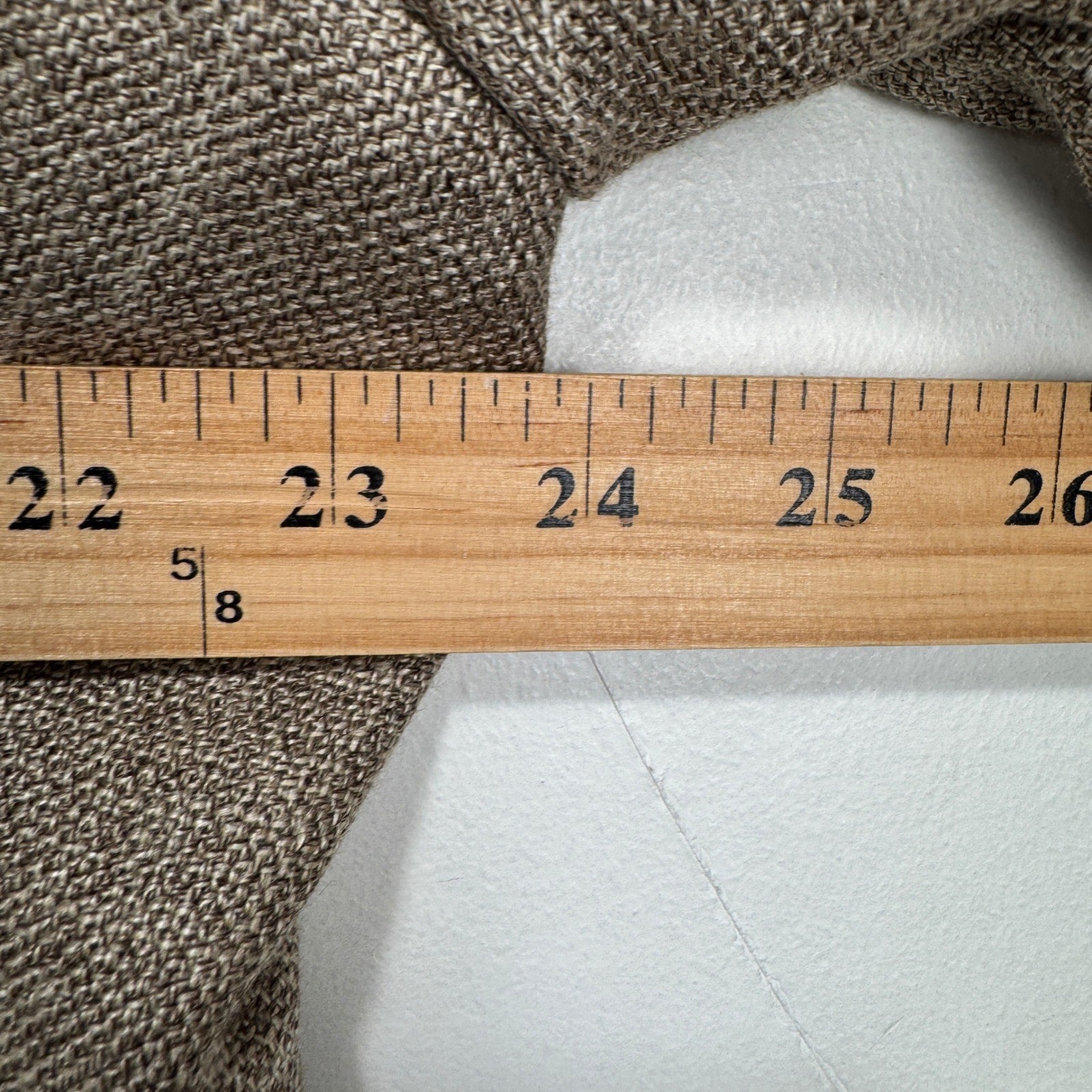 Stile Bespoke Blazer Sport Coat Men 46L Beige Plaid 2 Button Italian Wool Jacket