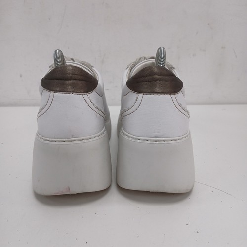 Fly London Wedge Heel Trainers Women Size 6 White Leather RMF08-VM - 第 6/8 張圖片