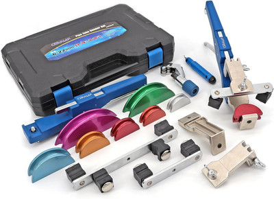 CAVALAX 90° Ratcheting Tube Bender Kit - 7 Color-Coded Aluminum Heads for 1/4'' t
