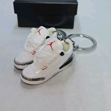 Jordan 3 Cement White Mini Sneaker Keychain