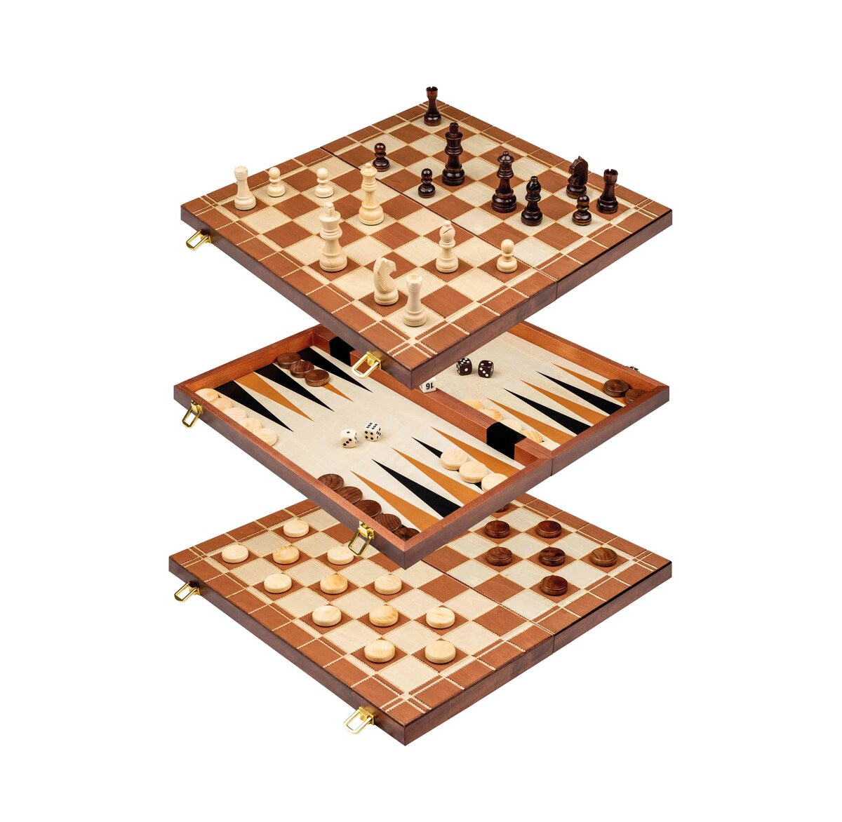 Philos Chess, Backgammon and Draughts Set - 40cm (UK)
