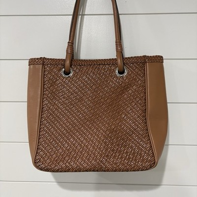 Talbots | Purse Shoulder Bag Brown Leather Basketweave Classic