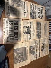 Vintage Newspapers Featuring Events Around JFK Assassination