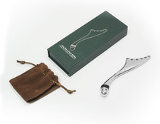 Professional Stainless Steel Gua Sha Face Roller Set 2 in 1 Dual-Sided Cooling