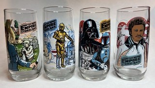 Vintage Star Wars The Empire Strikes 1980 Burger King Glasses Set of 4 Complete