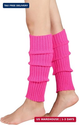 Century Star Neon Ribbed Leg Warmers for Women Girls Juniors Knitted Retro Leg W
