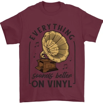 La Musique Sonne Mieux Sur Des Disques Vinyles T-Shirt Pour Hommes 100% Coton - Photo 1/4