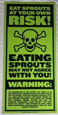 Jimmy John s 2014 Metal Warning Sign Skull And Cross Bones Eating Sprouts Risk